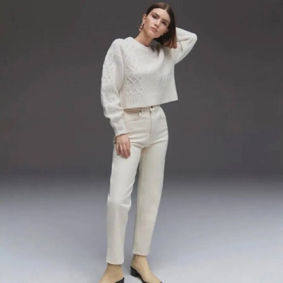 NWT Everlane The Cheeky Straight Jean in Bone - Size 30 Crop - Picture 1 of 9